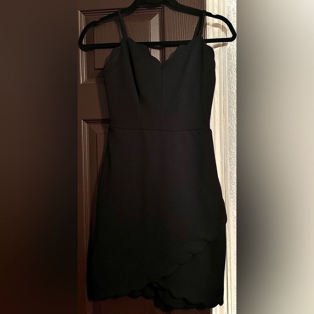 B Darlin Black Scalloped Dress
